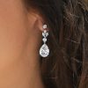 Boucles Doreilles Mariage Classiques Vert Meraude Et Cristal Zircon