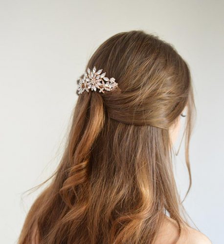 Bijou cheveux mariage rose gold peigne coiffure mariée Theodora