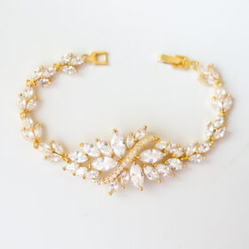 Bracelet mariage doré cristal Zircon Dalida