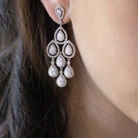 Boucles d’oreilles mariage luxe chandelier Caroll