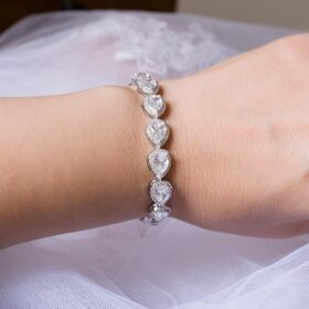 Bracelet mariage de luxe goutte Oxyde de zirconium Angelina