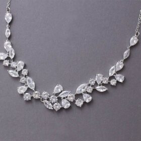 Collier mariage original diamanté, cristal Oxyde de zirconium Ariel