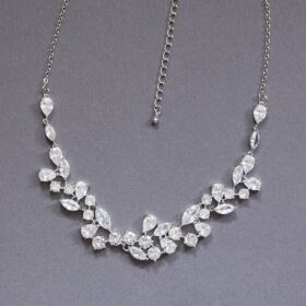 Collier mariage original diamanté, cristal Oxyde de zirconium Ariel