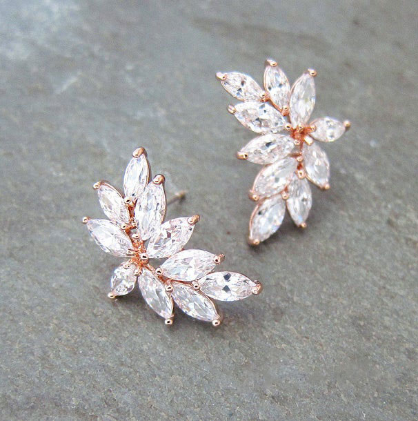 Boucles d’oreilles mariage cristal Swarovski originales "Rosa"