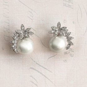 Boucles d'oreilles mariée perles, Eliott, bohème, bijoux romantique