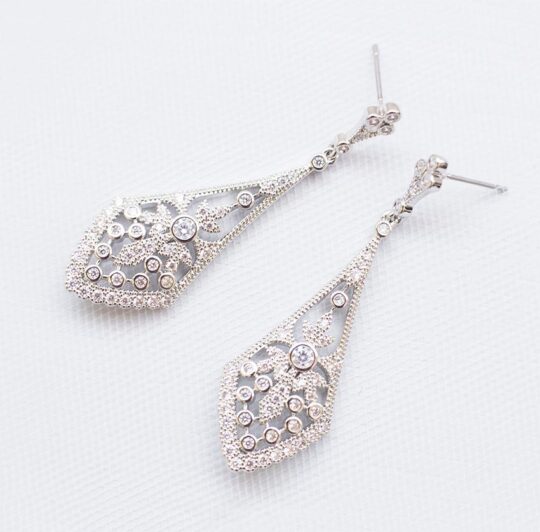 Boucles d’oreilles mariage rétro chic cristal Swarovski Manon