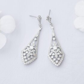 Boucles d’oreilles mariage rétro chic cristal Swarovski Manon