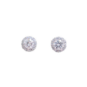 Boucles mariage cristal, clous d’oreilles ronds zircon « Agathe » (3)