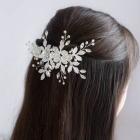 Bijou coiffure mariée fleurs feuilles, pince cheveux bohème chic Lou (2)