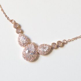 Collier mariée argenté ou rose gold cristal Swarovski Marina