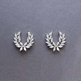 Boucles d'oreilles diamantées pour mariée romantique, cristal en oxyde de zirconium Séphora