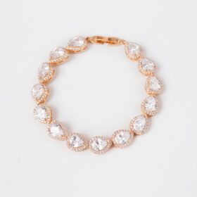 Bracelet mariage de luxe goutte doré ou rose gold Angelina